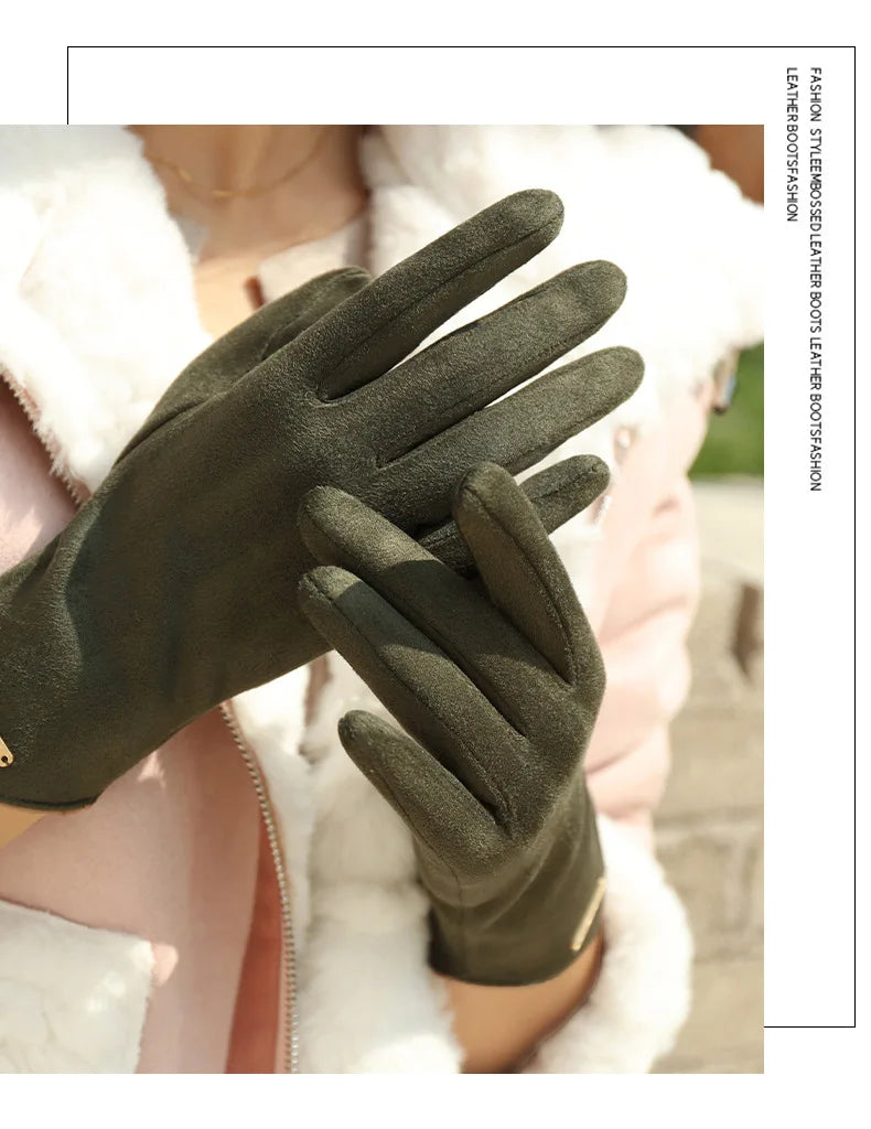 New Grace Fashion Lady Gloves Women Winter Vintage Touch Screen Driving Keep Warm Windproof Glove Mittens Dropshiping G072