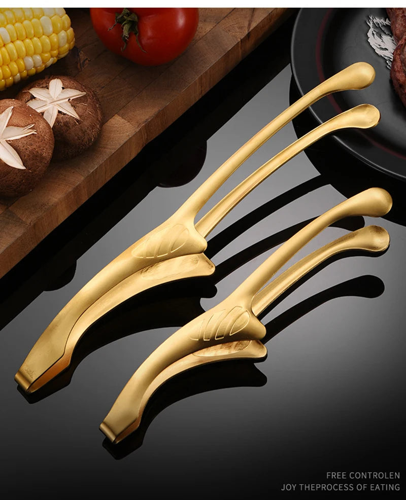 430 Stainless Steel Food Tongs Korean Barbecue Bbq Steak Clip Multi-purpose Food Clips Kitchen Gadgets Barbecue Accessories