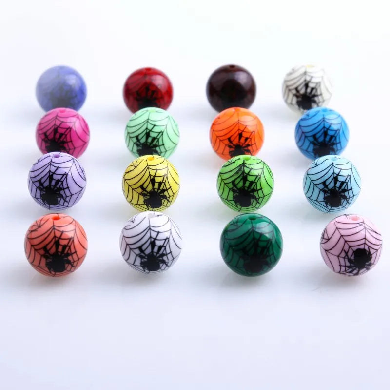 New Gumball Halloween Fashion Chunky Solid Print ArachnidBeads for Jewelry Necklace Making 20mm  Acrylic Beads