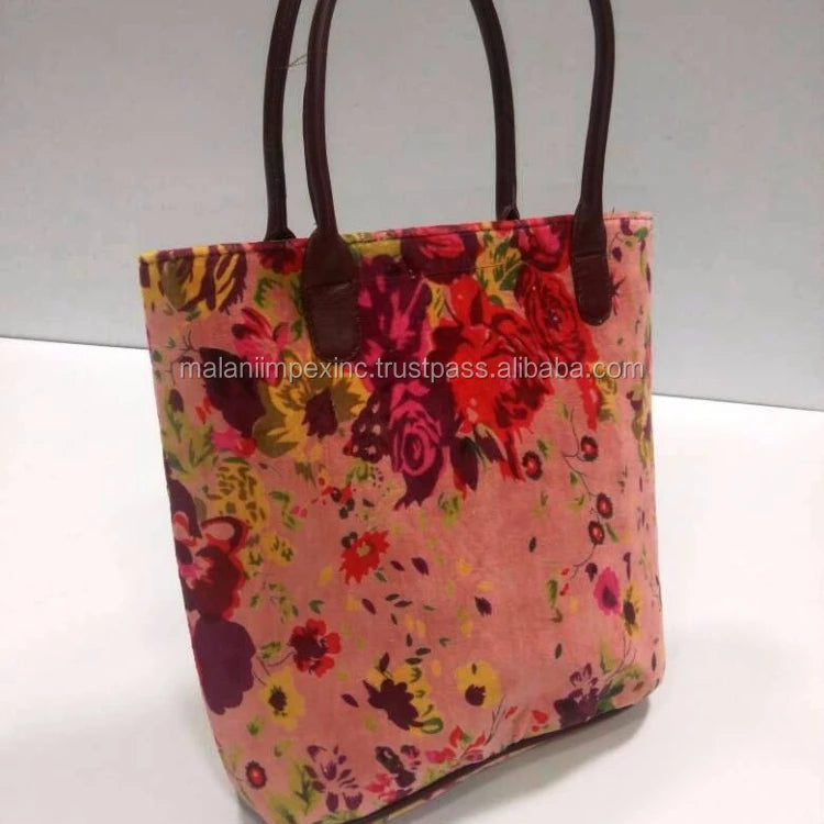 Eco Friendly Reusable Cotton Velvet Tote Bag Fashion Shopper Handbag Manufacturer