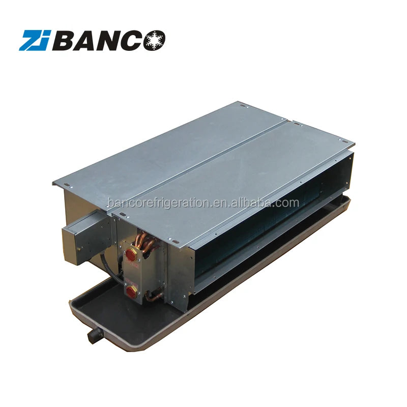 CE Standard Ceiling Duct Fan Coil Chilled Water Fan Coil 3 Speed Horizontal Concealed Fan Coil Unit 1.8-12.6KW Cooling Capacity