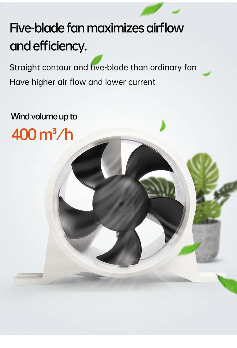 12V/24V 40A  ABS Quiet Air Blower Water Resistant High Air Flow In-Line Blower Marine Bilge Boat Blower Motor Plastic
