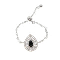 European France Hot Selling Delicate Minimal Micro Pave CZ Diamond Tear Drop Chain Ring
