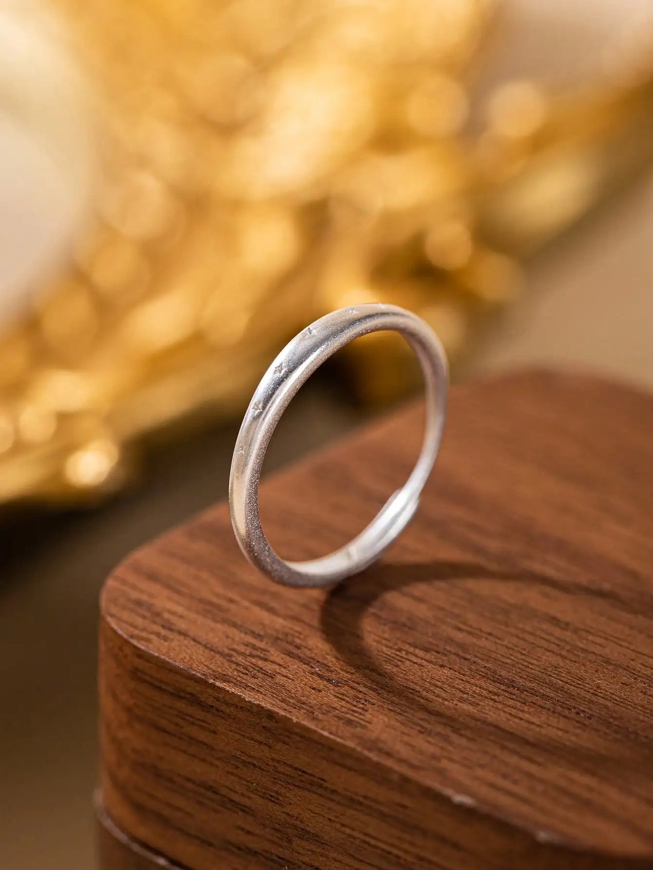 1 Pair Stylish Simple Copper Unisex Rings Frosted Five-Pointed Star Open Design Versatile Advanced Slender