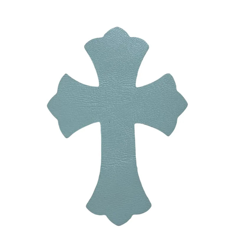 4.5*6.5cm Sheepskin Leather Patch With Cross Shaped Leather Label Genuine Leather DIY With Multiple Colors-106-182