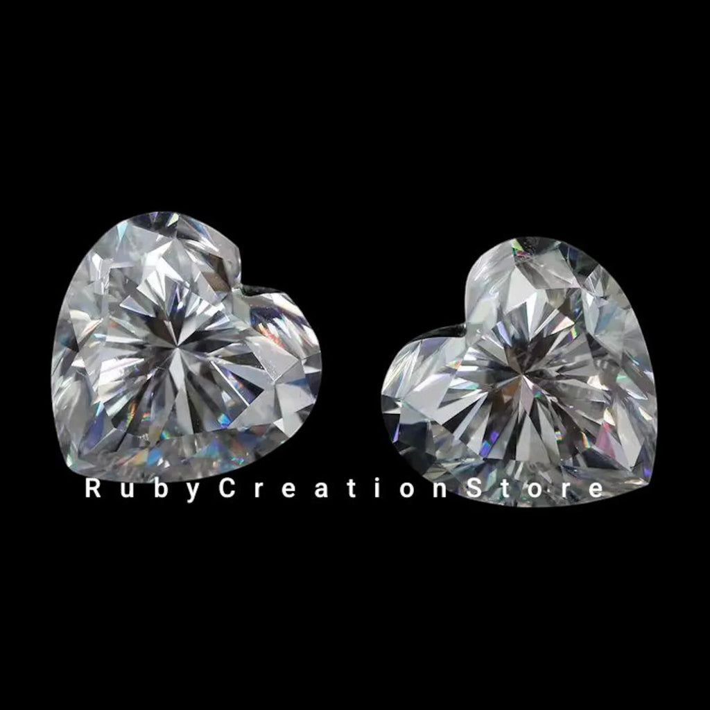 High Quality Polished White Heart Shape Moissanite Loose Stone VVS1 Clarity Gemstone Test Positive for Jewelry Making 3mm
