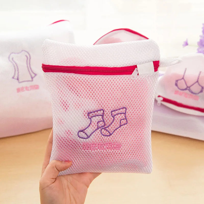 Clothes Wash Kit Washing Bra Socks Underwear Mesh Zippered Lingerie Laundry Bag Washing Machine Dirty Laundry Bags