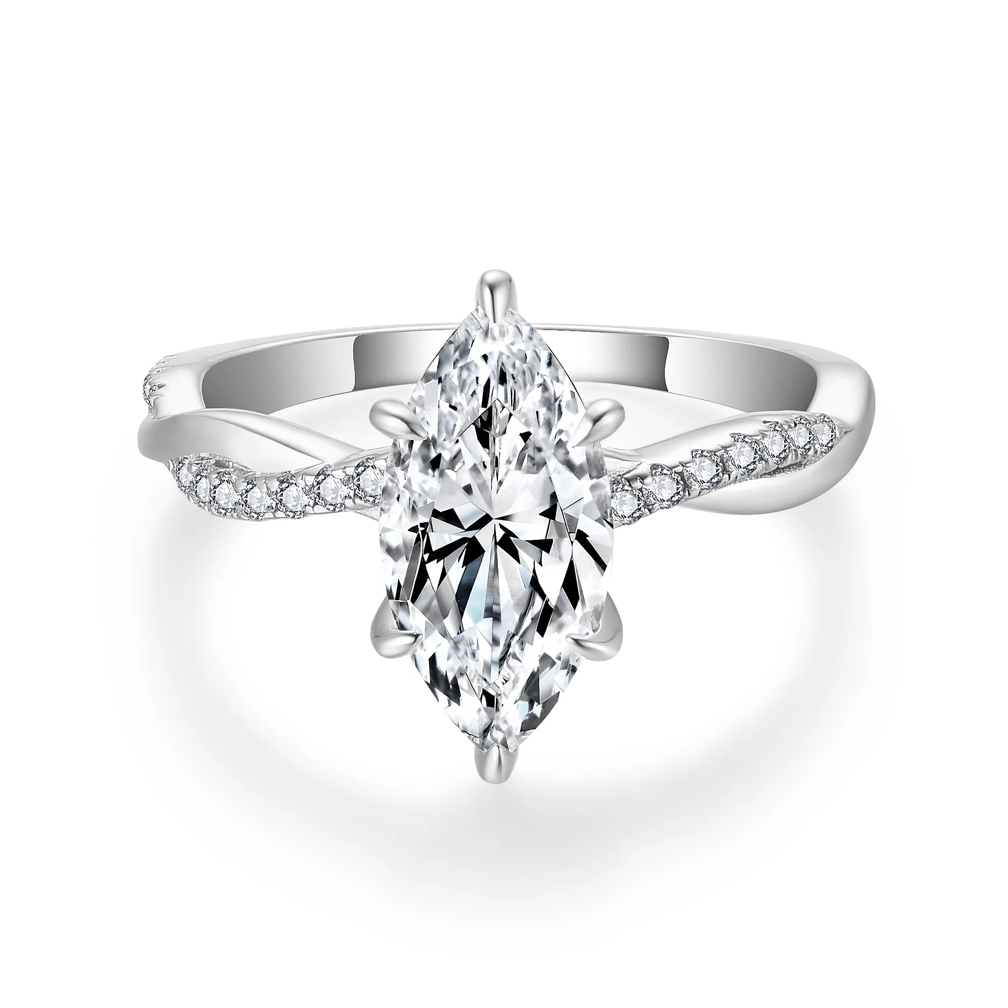 Ruizuan Gold Plated Fine Jewelry for Women Claw Setting 2 Carat Thin Rings GRA Certified Wholesale Dropshipping Suppliers