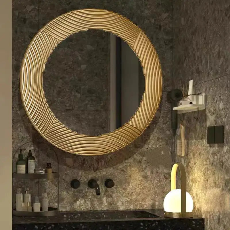 60X60cm Creative Circular Bathroom Bathroom Toilet Vanity Hanging Mirror Living Room Porch Decoration Mirror