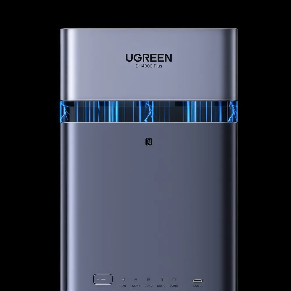UGREEN DH4300 Plus Home NAS AI Rockchip Octa Core A55-A76 8GB LPDDR4X 4 Bay SATA HDD SSD NFC RJ45 2.5GbE Networking Storage