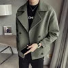 Trendy Brand Autumn Winter New Men's Cropped Jacket Korean Style Casual Fashion Woolen Overcoat Warm Net Red Version for Men