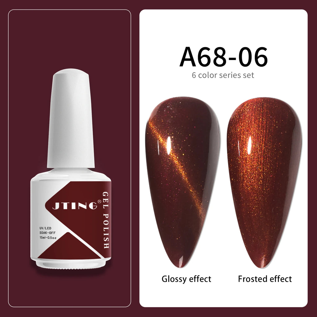 JTING Wholesale Supply Natural Vegan Nail Gel Polish Oem 6colors Soak off Uv Gel Nail Polish Custom Private Label Gel Polish