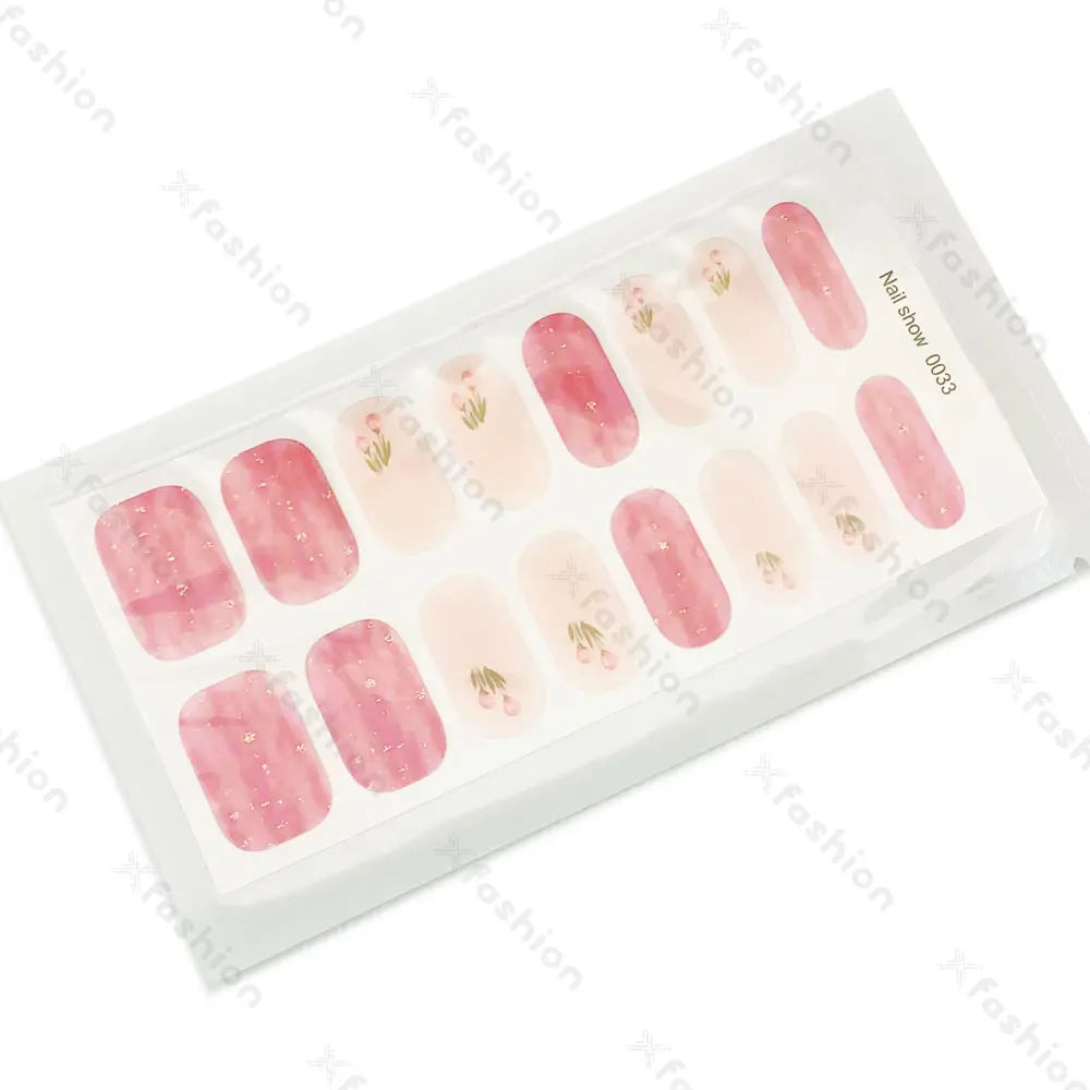 Hot Sale 16 Tips Solid Color Semi-Cured Gel Nail Stickers UV Light Durable Waterproof Long-Lasting Gel Nail Stickers Wholesale