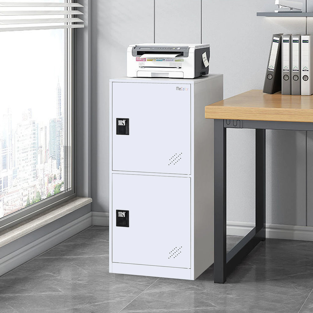 2 Door Small Locker Cabinet with Lock Latch for Home Bedroom Office