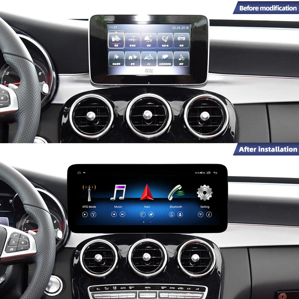 ZLH 12.3" Android 13 Car GPS Radio with Reversing Aid & TPMS for Mercedes-Benz C-Class W204/W205 2015-2018 4G GPS Navigation