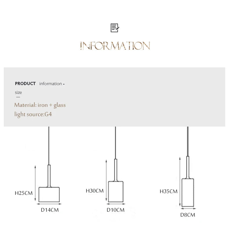 Modern Glass Pendant Lights - Minimalist Hanging Lamps for Dining Room, Bar, Bedroom & Bathroom Ceiling Lighting