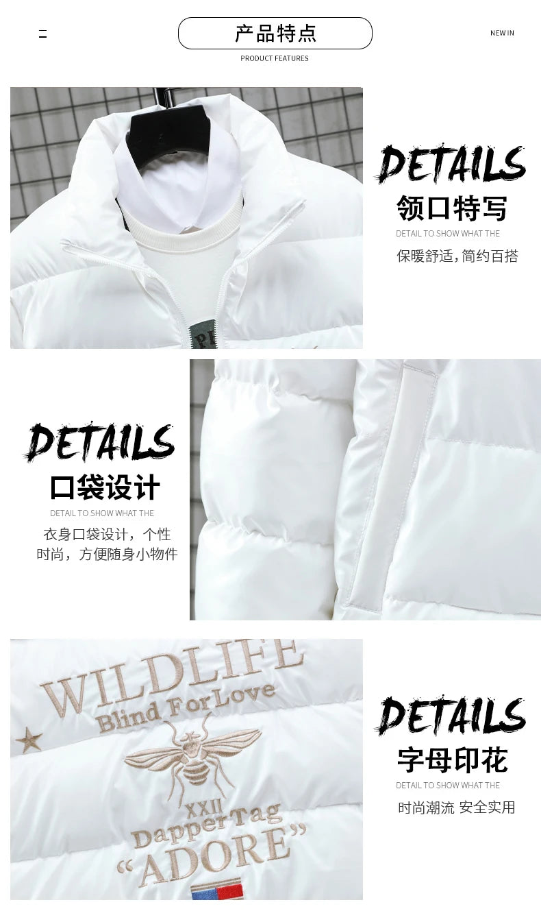 New Men's Cotton-padded Jacket Plus Velvet Baseball Collar Cotton-padded Jacket Men's Parka Oversized Men Winter Jacket
