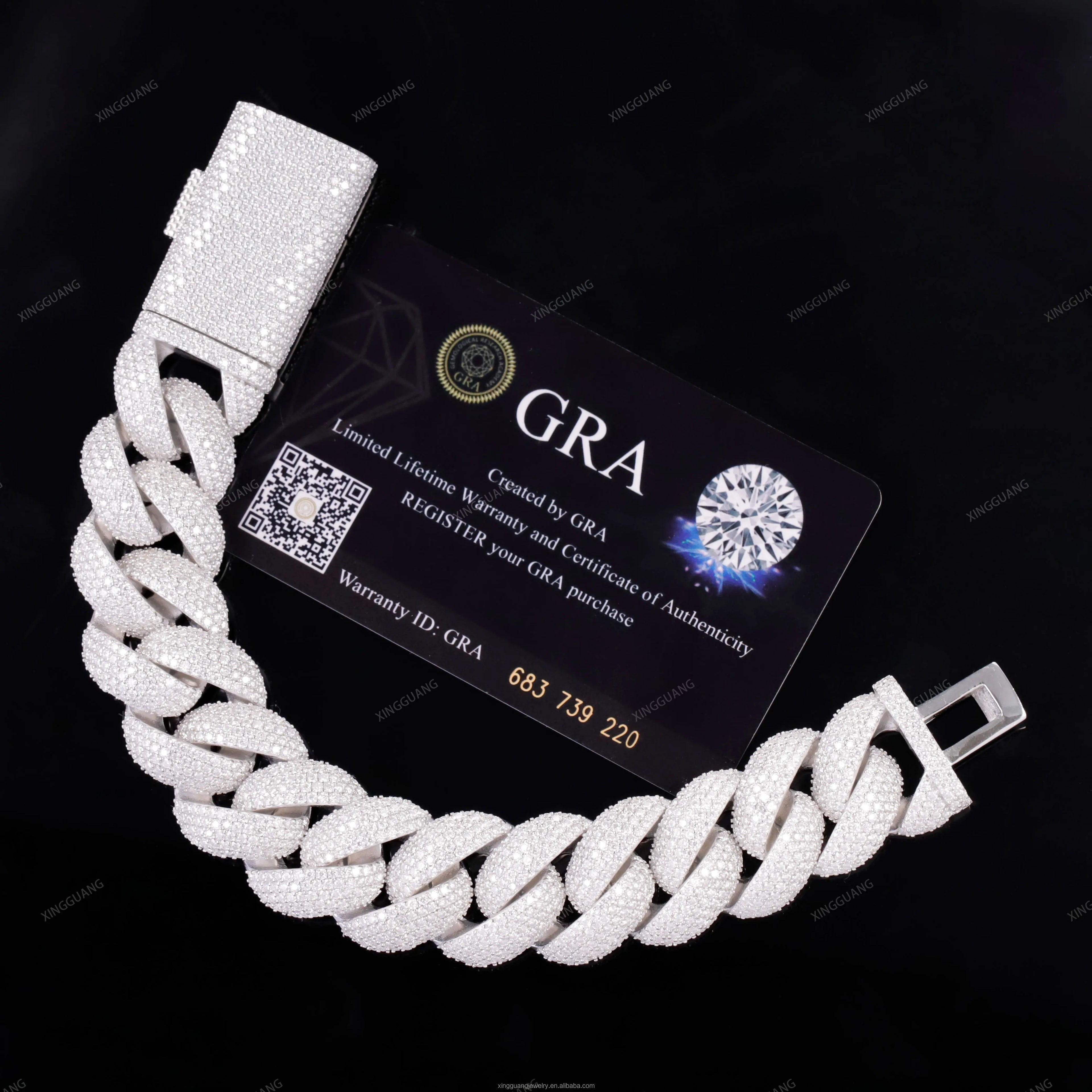 Ready to Ship Diamond Cuban Bracelet 6mm-22mm S925 Silver Hip Hop Bracelet Full Iced Out Moissanite Cuban Bracelet for Men