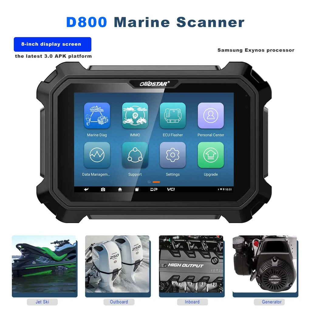 OBDSTAR D800 C/D Package New Generation Device for Marine (Inboard/ Generator) Intelligent Diagnosis Scanner