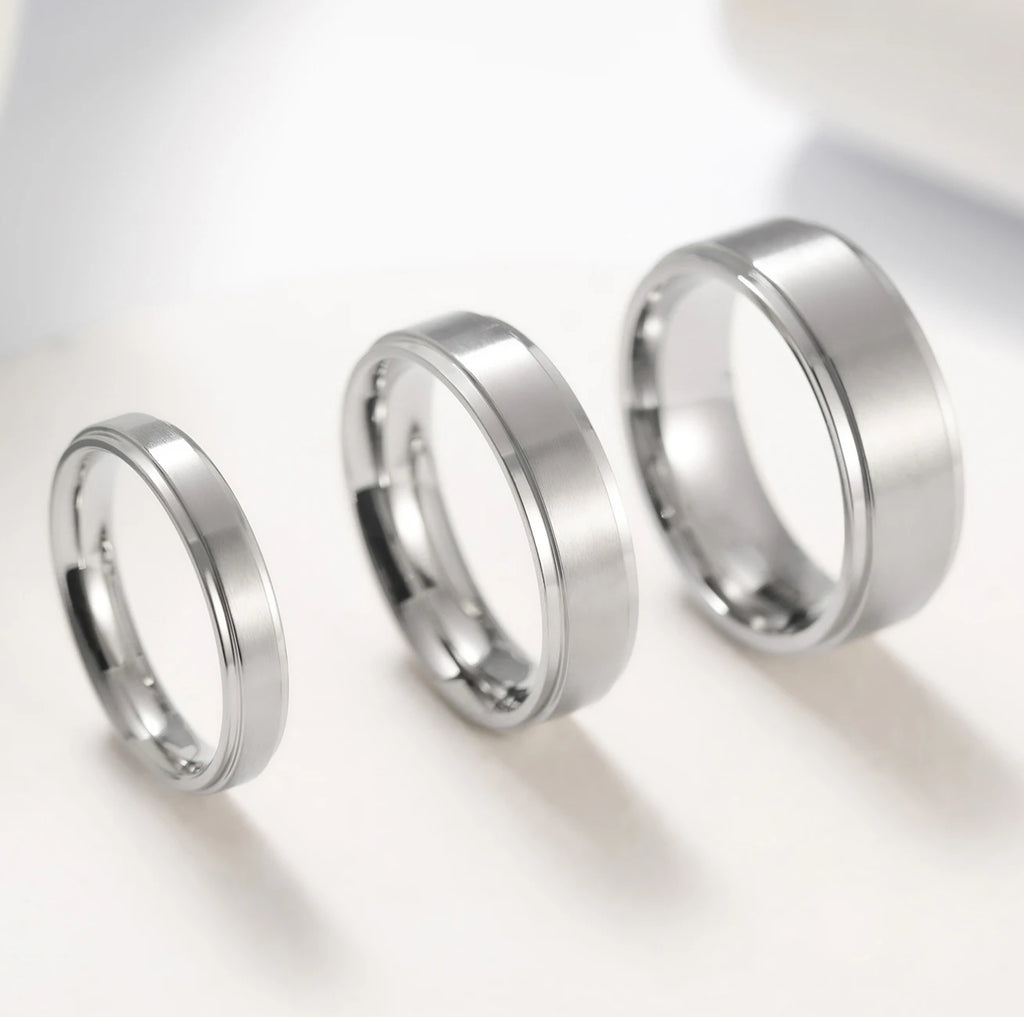 Somen 8mm Men Titanium Ring Silver Color Brushed Women Wedding Band Simple Rings Anniversary Fashion Jewelry Size 4-15