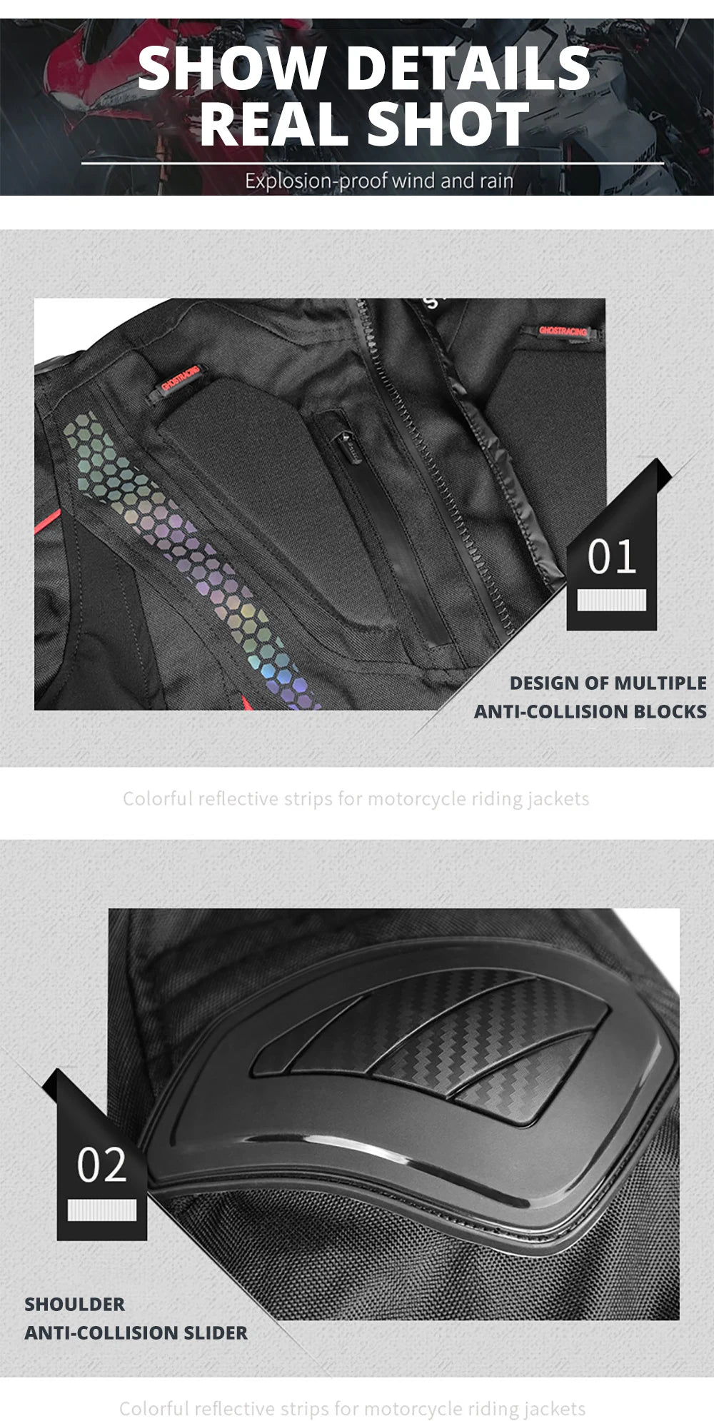 Motorcycle Jacket and Pants Suit Set Waterproof Windproof Protective Riding Gear for All Seasons Touring and Commute