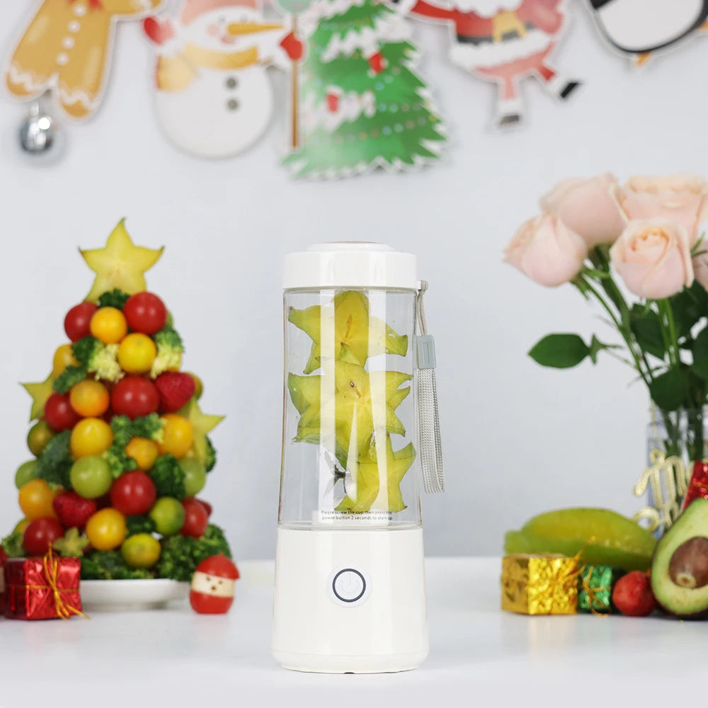 Wholesale Mini Portable Blender 400ml USB Rechargeable Type-C Charging Ice Crusher Car Use 6 Blades Fruit Juicer Mixer