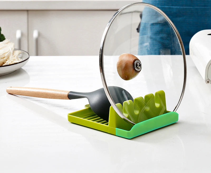 Kitchen Spoon Holders Fork Spatula Rack Shelf Organizer Plastic Spoon Rest Chopsticks Holder Non-slip Spoons Pad Kitchen Utensil
