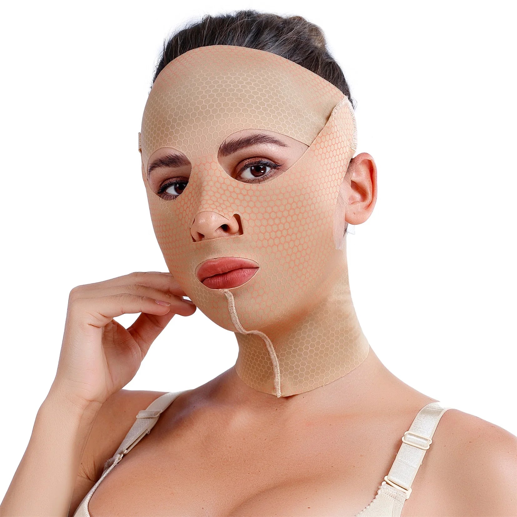 Cost-effective Surgery-free Instant V-face One-piece Full-face Carving Spandex Facial Sheath Girdle Face Shaping Belt Firm