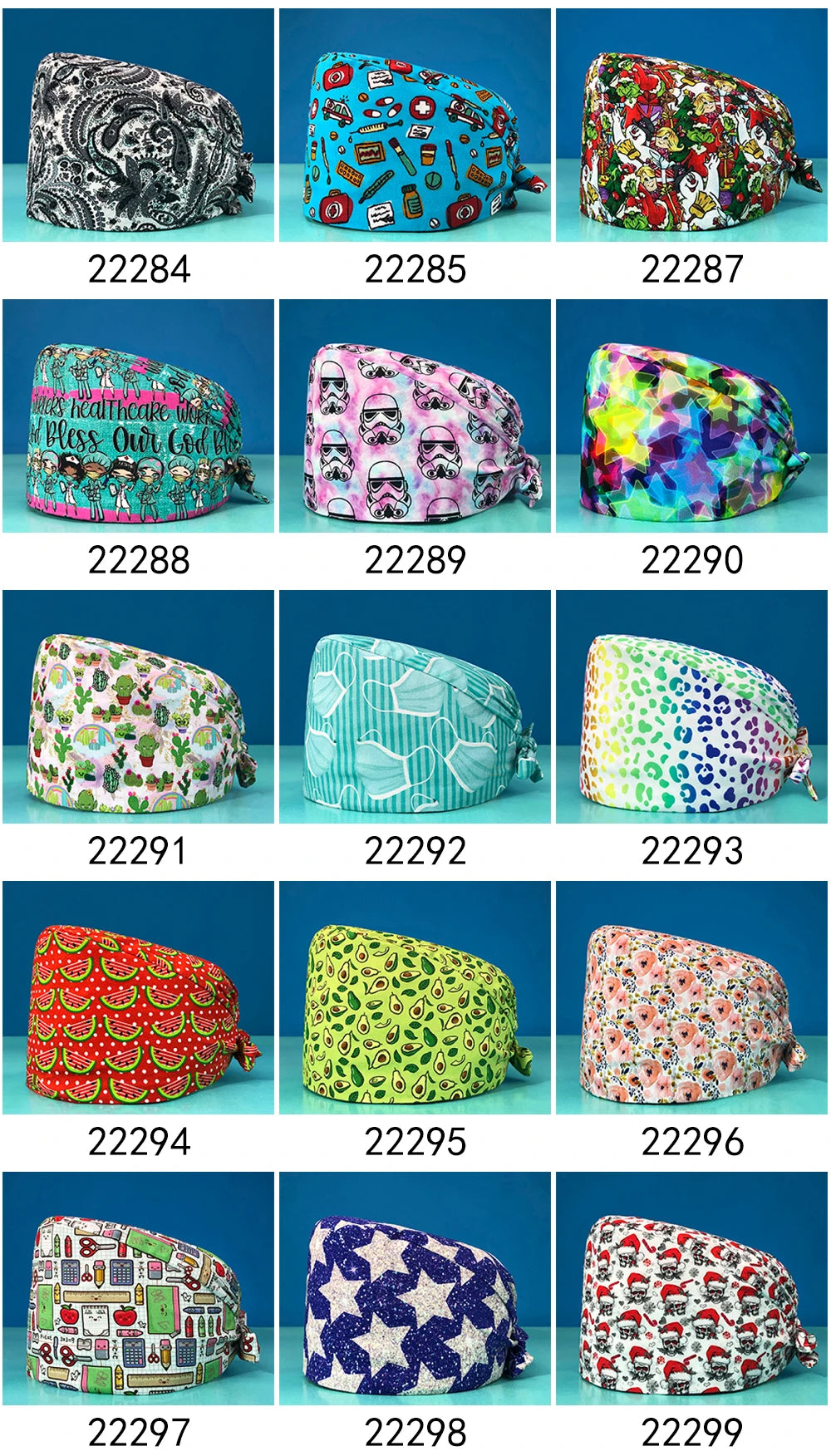 Dentistry Pet Medical Scrub Pharmacist Clinic Hat Dentist Lab Cap Nurse Surgical Working Caps Nursing Hats Cotton with Button