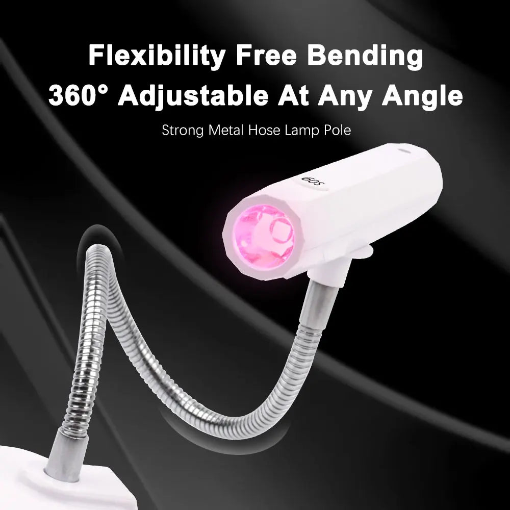 2-IN-1 Handheld Desktop Nail Dryer 9W MINI Flash Cure Light Cordless Rechargeable Automatic UV LED Gel Nail Lamp Battery GRS