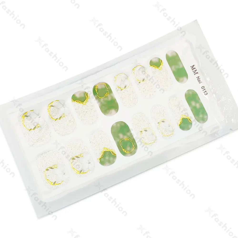 Hot Sale 16 Tips Solid Color Semi-Cured Gel Nail Stickers UV Light Durable Waterproof Long-Lasting Gel Nail Stickers Wholesale
