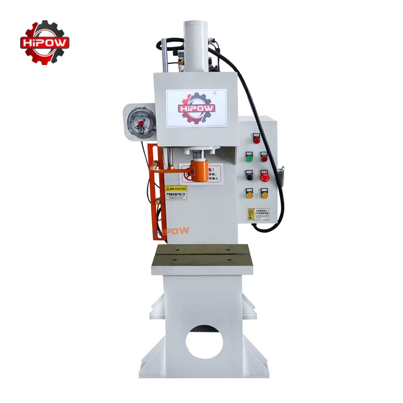 HIPOW Y41-5T Single Column Hydraulic Press 220/380/400/415V 50/60Hz 3kW 900mm Slide Stroke 5T Weight PLC Engine Bearings 1 Year