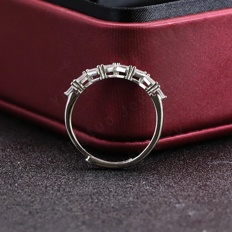 Baguette Moissanite Rings for Women Wedding Jewelry S925 Sterling Silver Pass Moissanite Tester Moissanite Engagement Ring