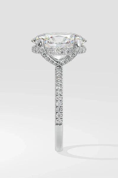 Elegant Hidden Halo Engagement Wedding Ring Sterling Silver Zircon Pave Setting Fine Jewelry Craftsmanship Timeless Beauty