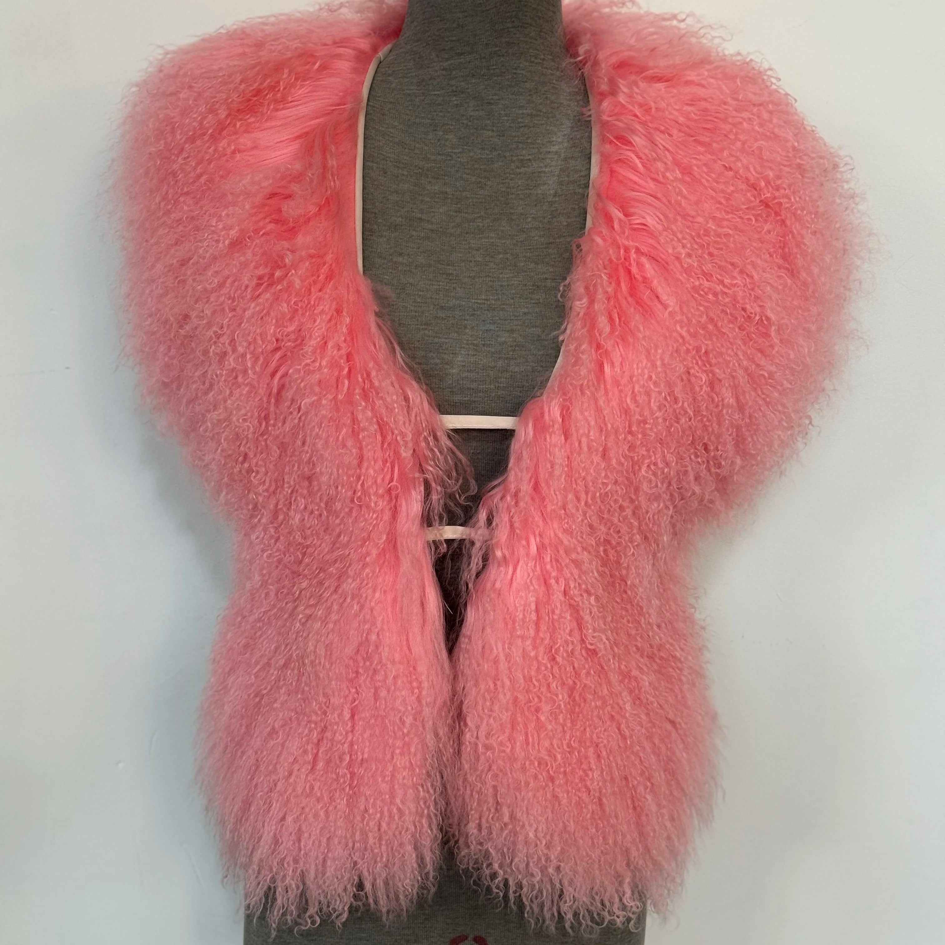 Streetwear Real Mongolian Sheepskin Fur Vest Women Real Sheep Fur Halter Top Vest