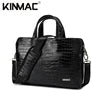 Luxury Crocodile Embossed Business Laptop Bag for 13-15.6 Inch, Executive Leather Briefcase - Top Laptops and Accessories