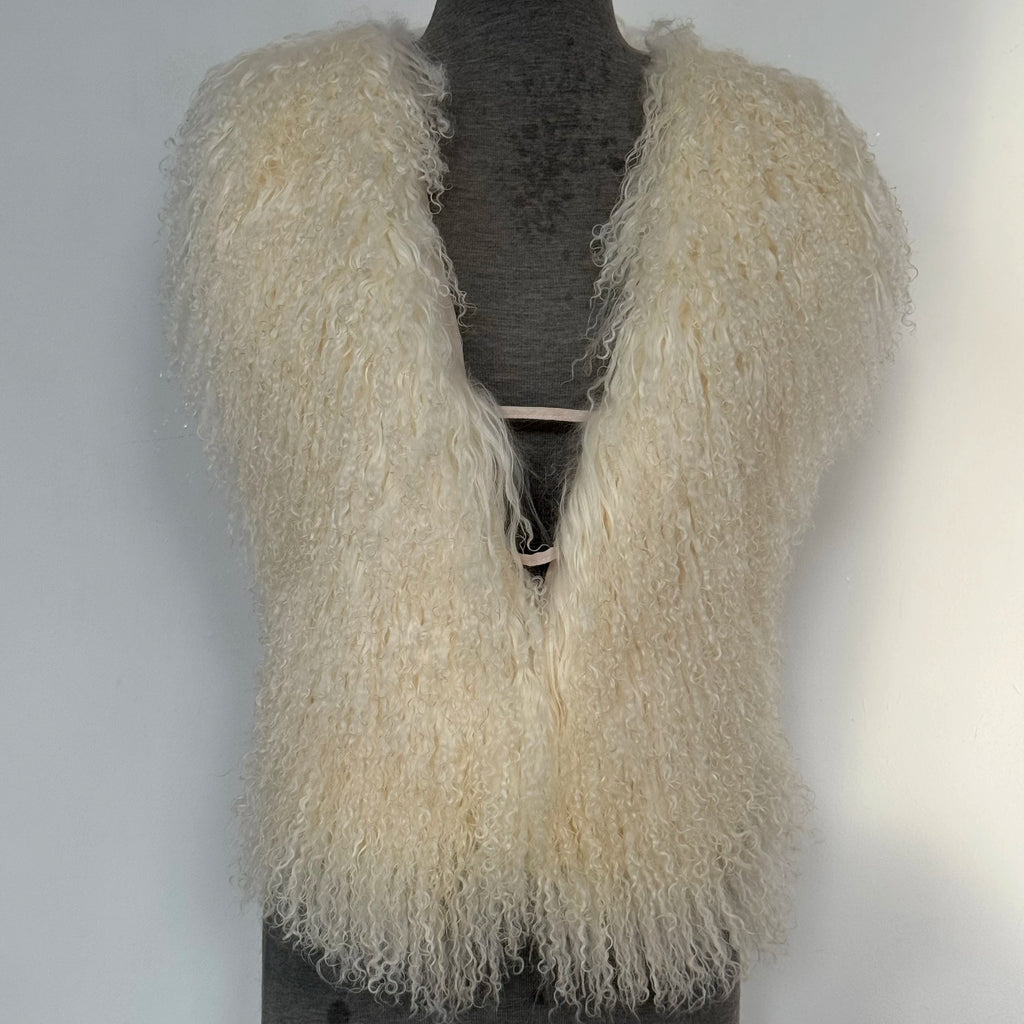 Streetwear Real Mongolian Sheepskin Fur Vest Women Real Sheep Fur Halter Top Vest