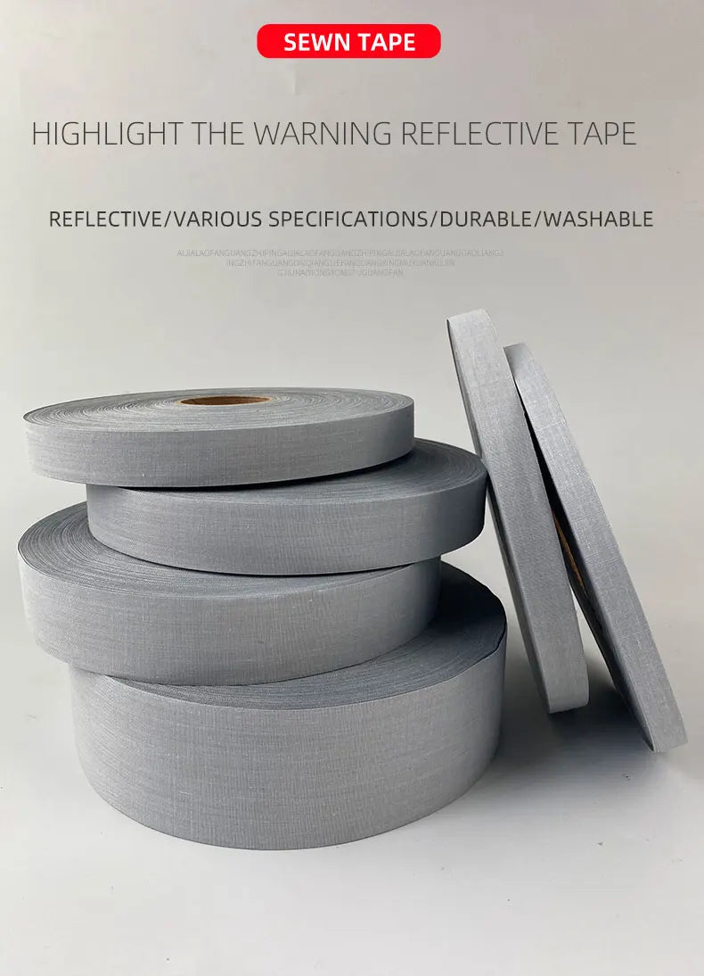 High Visibility Grade Sew On Reflective Fabric Tape Ribbon For Clothing Cap Bag For Visibility Safety Use Material