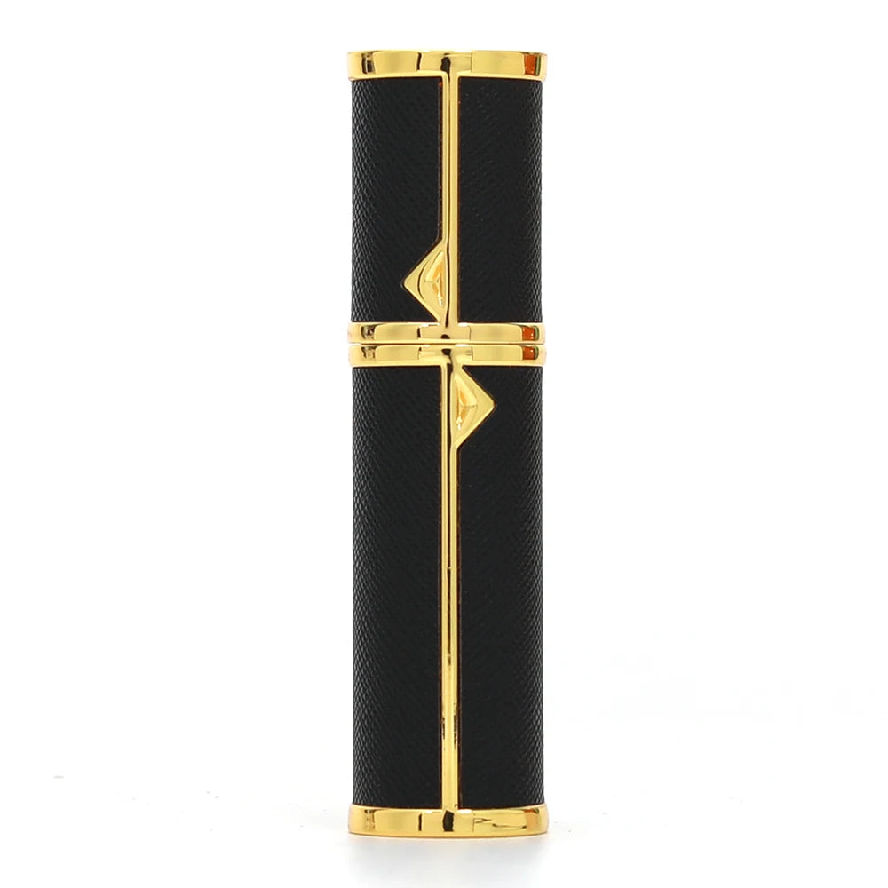 Hot Selling Luxury 5ml Mini Perfume Bottles High Quality Portable Leather Case with Refillable Pump Sprayer Metal Base