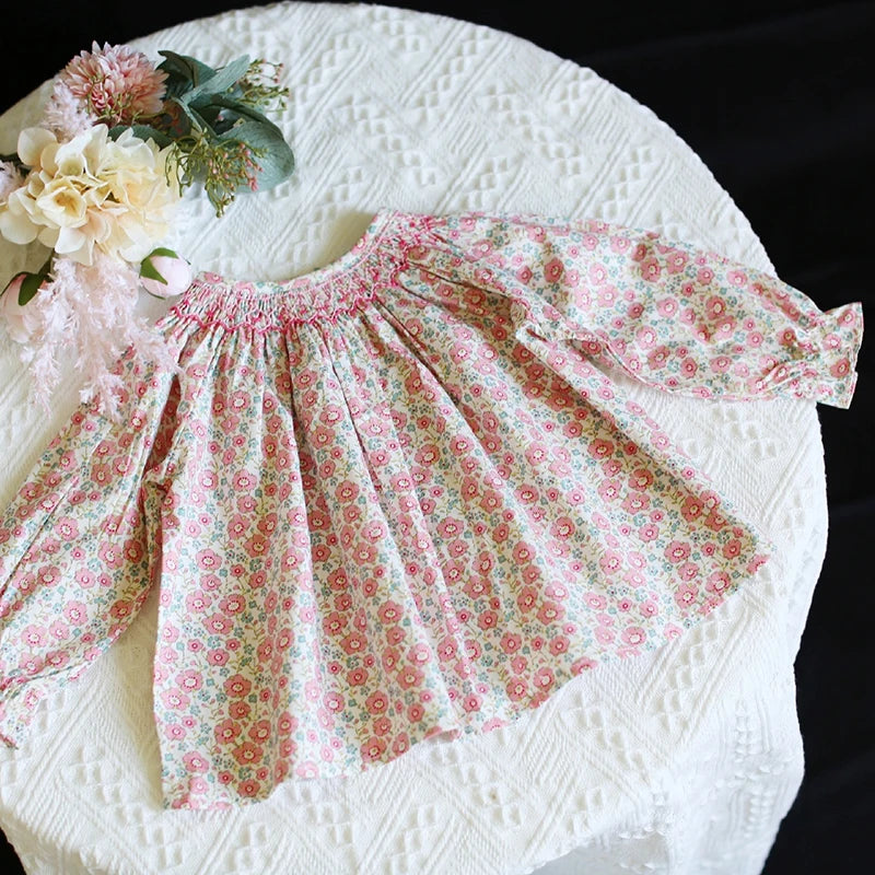Autumn Spring Children Clothing Toddler Baby Girls Clothes Cotton Long Sleeve Flower Embroidery Baby Girls T-shirt Kids Shirt