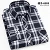 38-44 Quality Flannel Plaid Men Shirt Cotton Spring Autumn Casual Long Sleeve Dress Shirts Soft Comfort Slim Fit Button Down