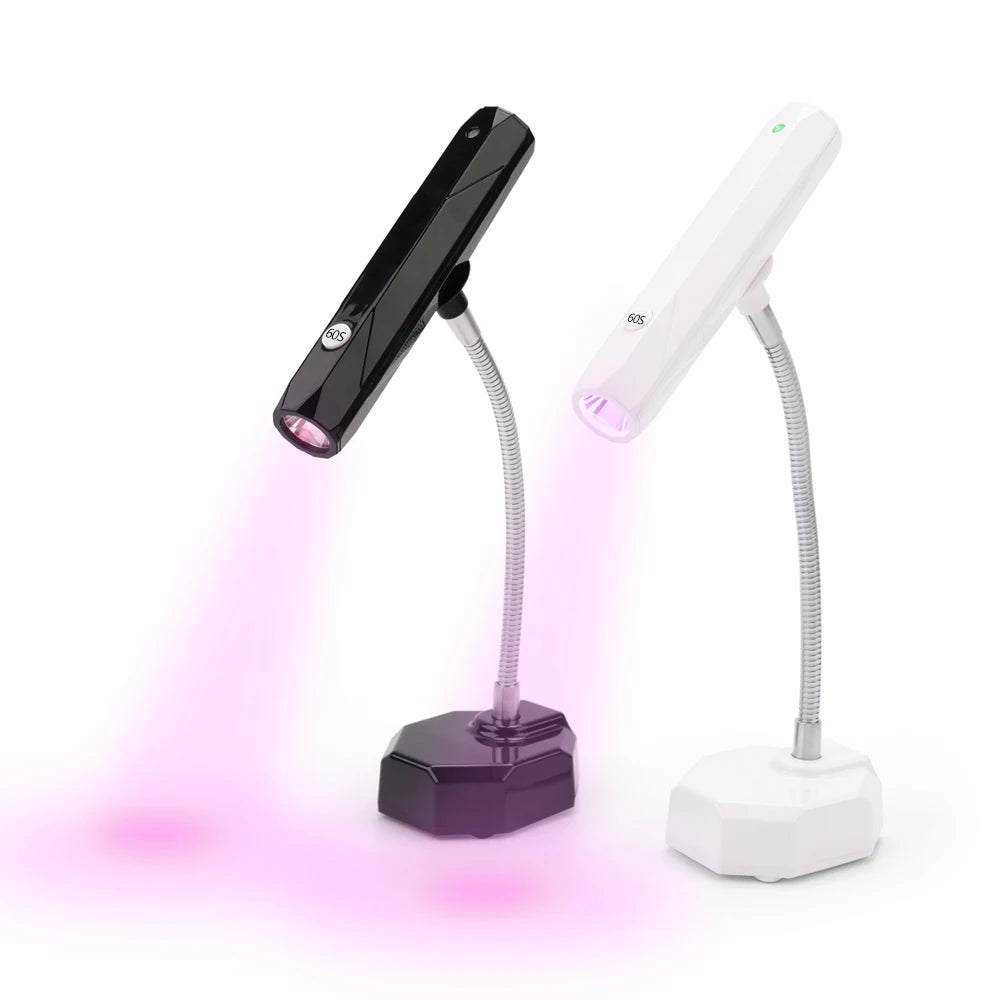 2-IN-1 Handheld Desktop Nail Dryer 9W MINI Flash Cure Light Cordless Rechargeable Automatic UV LED Gel Nail Lamp Battery GRS