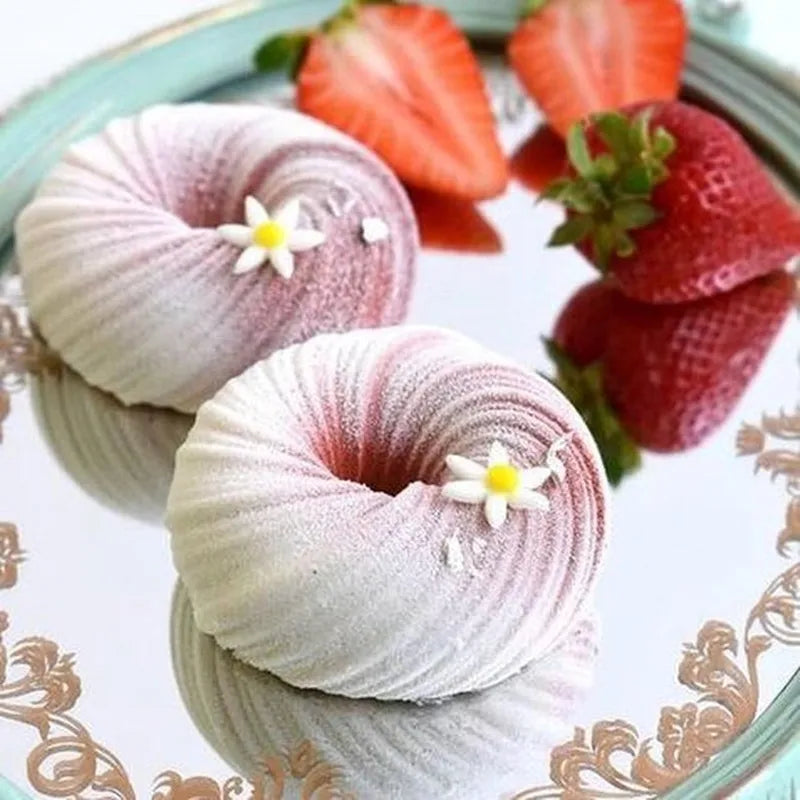 Meibum Spiral Donut French Dessert Silicone Cake Mold Homemade Party Chocolate Mousse Pastry Mould Decorating Tray Baking Tools