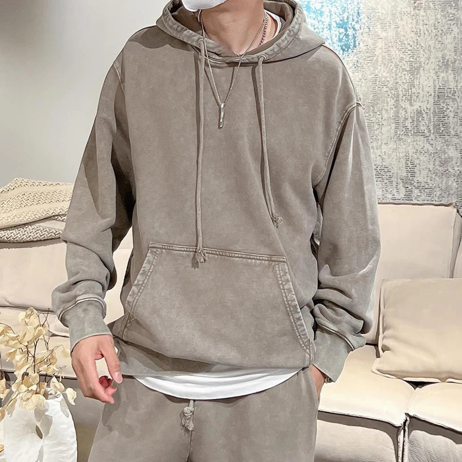 OEM Custom Unisex Essential Hoodies High Quality 100% Cotton French Terry DTG Print Graphic Autumn French Terry Washed Hoodie