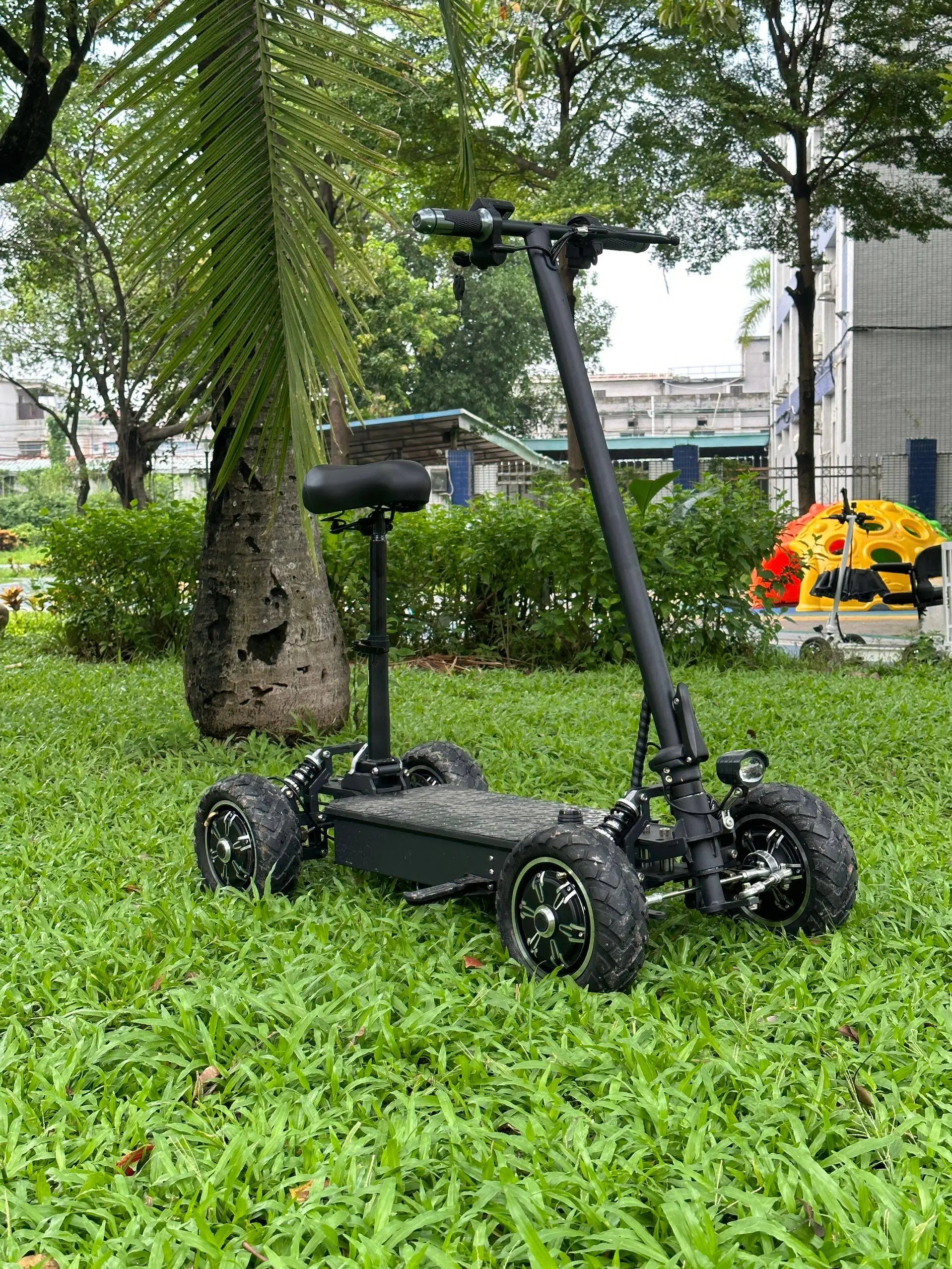 Wheel Electric Mobility Scooter for Seniors & Kids, Safe Folding Commuter Board with Dual Brakes, Comfortable Adult E-Skateboard