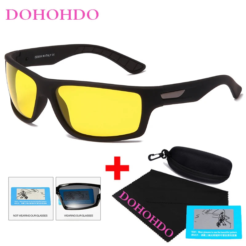 DOHOHDO New Luxury Polarized Sunglasses Men Car Driving Anti-Glare Sun Glasses For Male Colorful Film Series UV400 Gafas De Sol