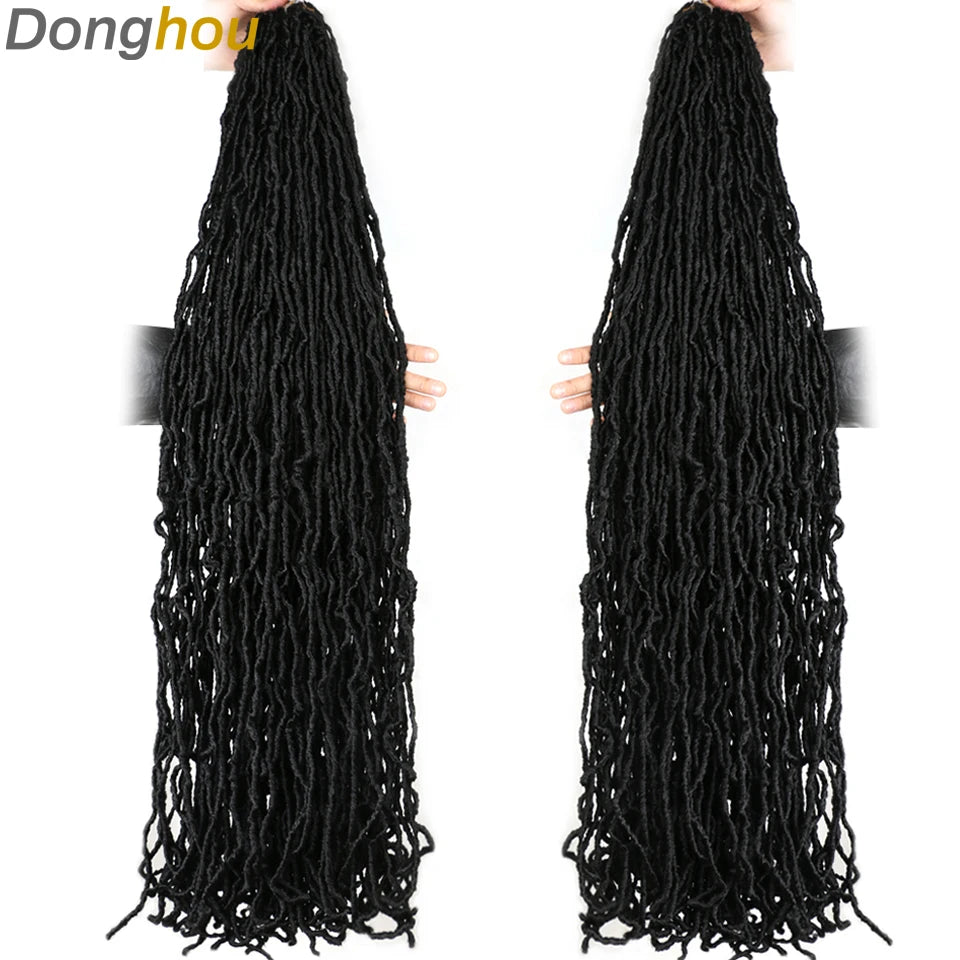 18”24”36” Mix Green New Faux Locs Crochet Hair Synthetic Curly Dreadlocks Hair Extensions Faux Cheveux Soft Locs Crochet Braids