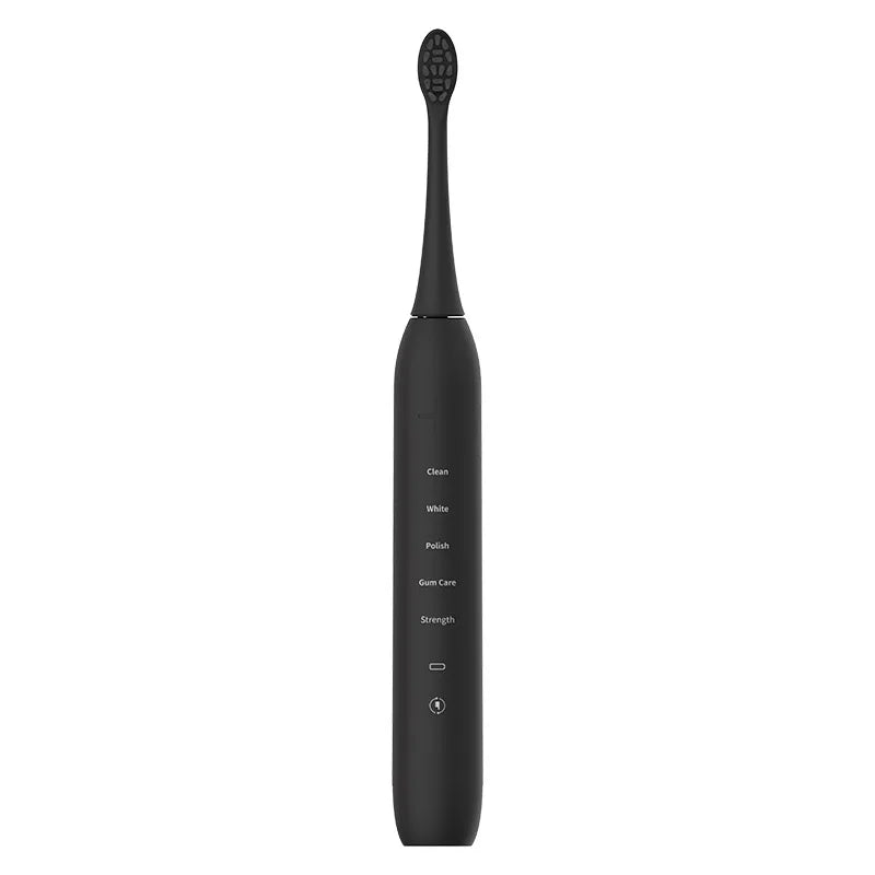 Rechargeable IPX8 OEM Custom Black Wireless Automatic Whitening Sonic Electric Toothbrush 4 Modes