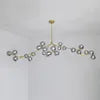 Light Luxury Nordic Minimalist Modern Adjustable Height LED Glass Chandelier for Living Room