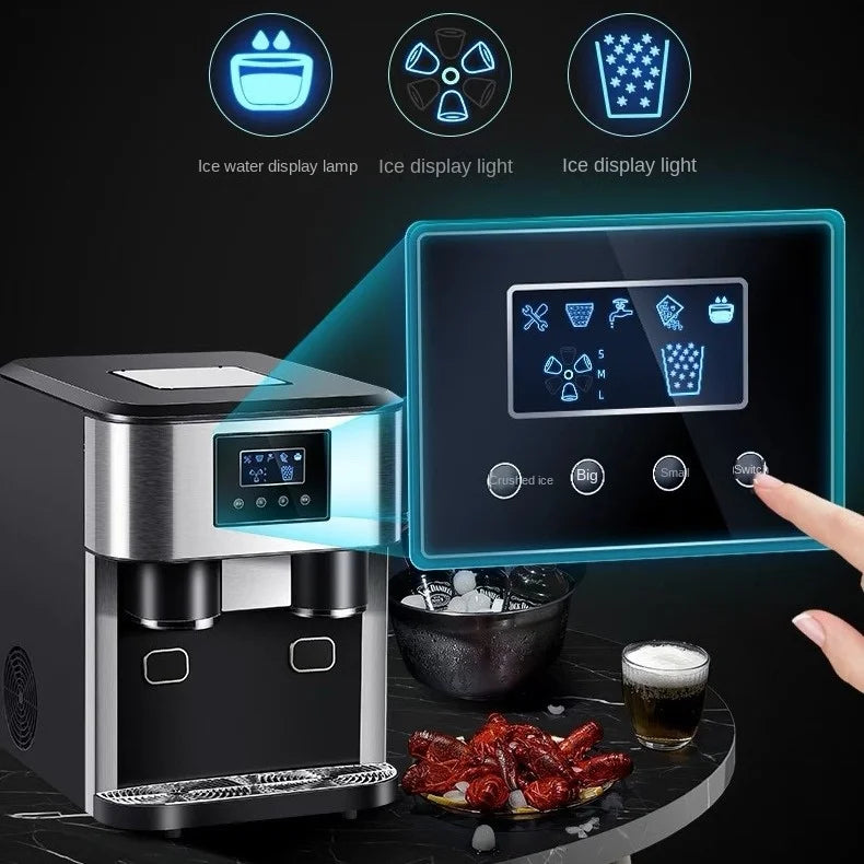 Multi Function Ice Water Dispenser Crushed Ice Maker 3-in-1 Restaurant Commercial Use Counter Top Electric Bakery Hotels